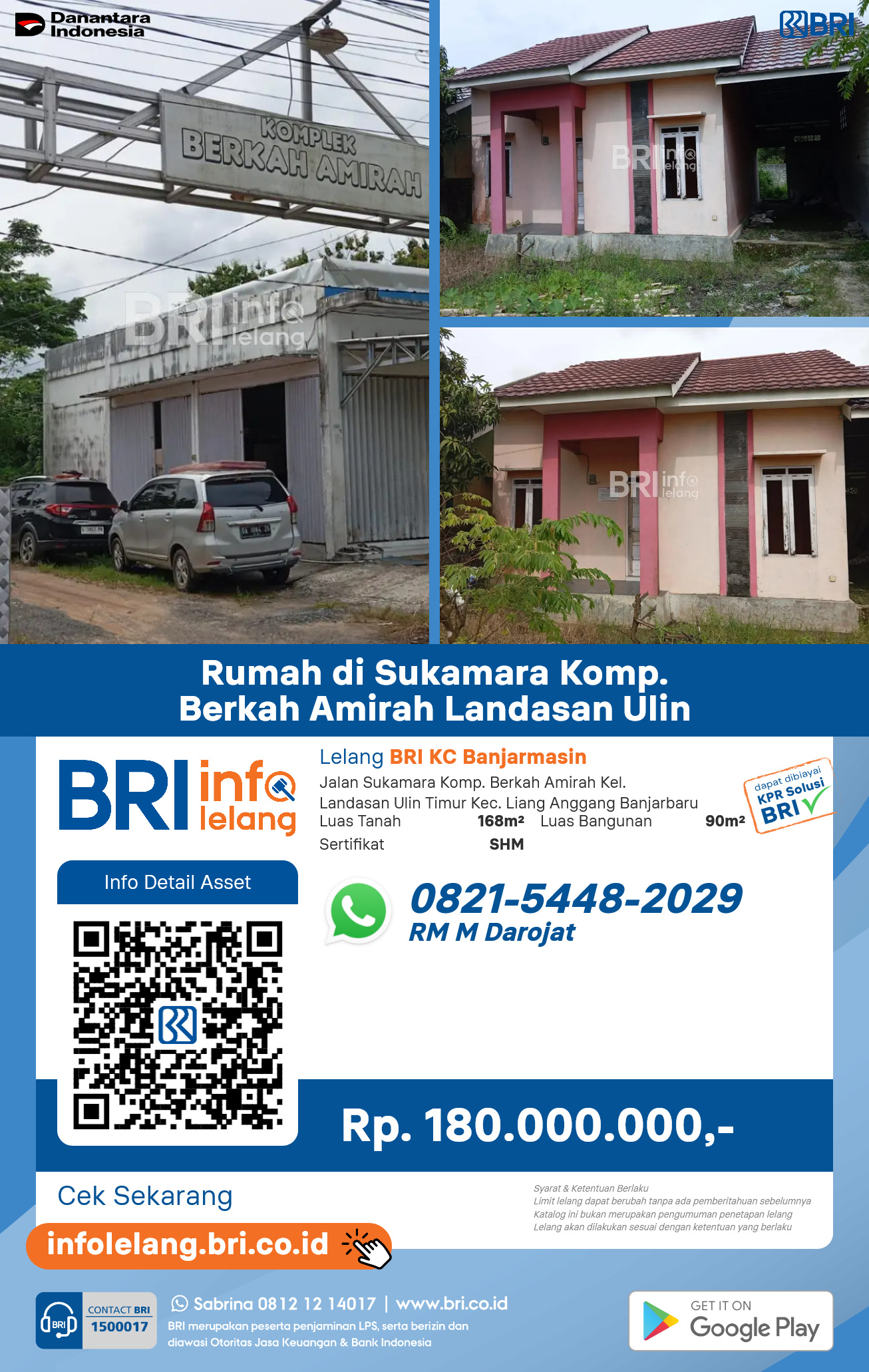 Rumah di Sukamara Komplek Berkah Amirah Banjarbaru