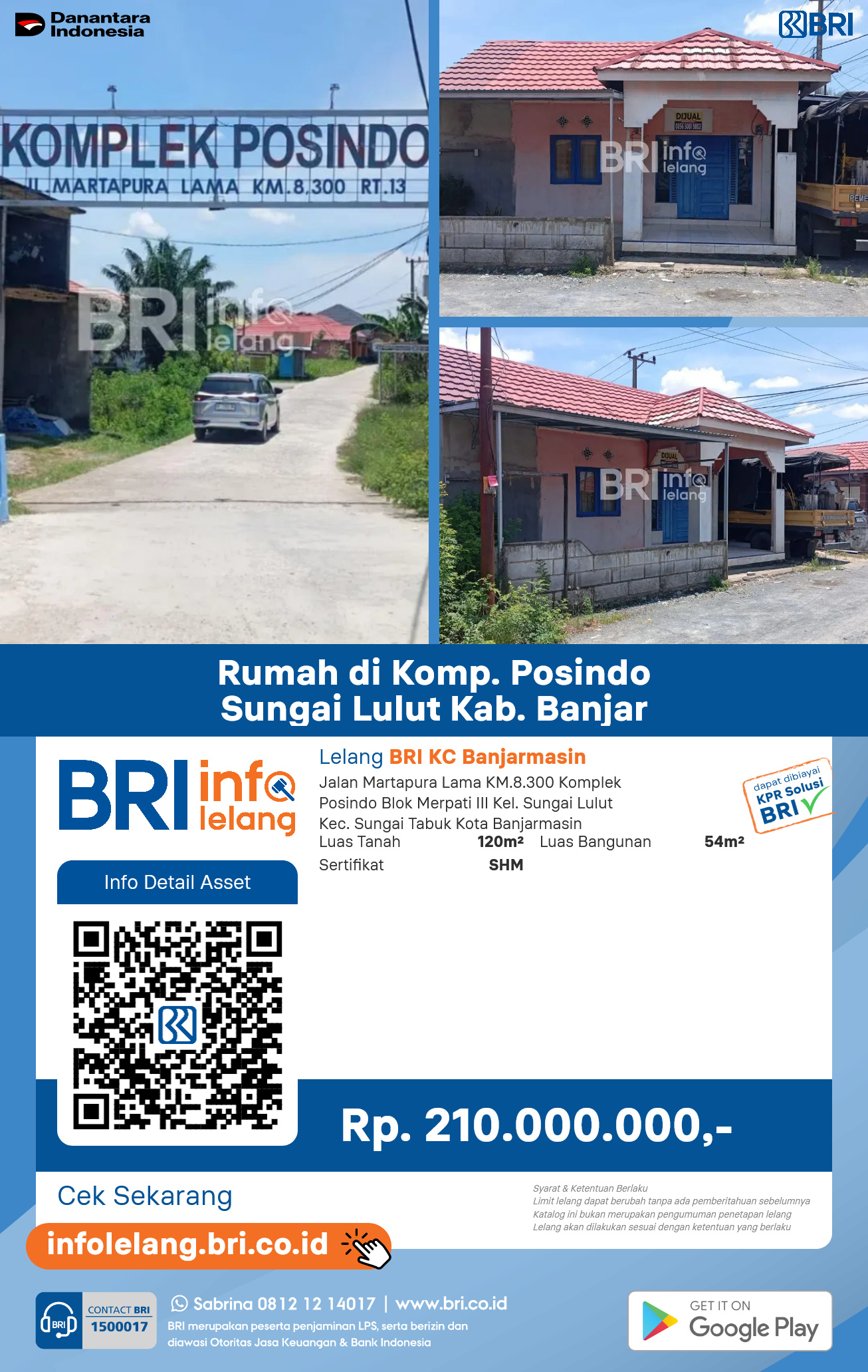 Rumah di Komplek Posindo Sungai Lulut Kab. Banjar