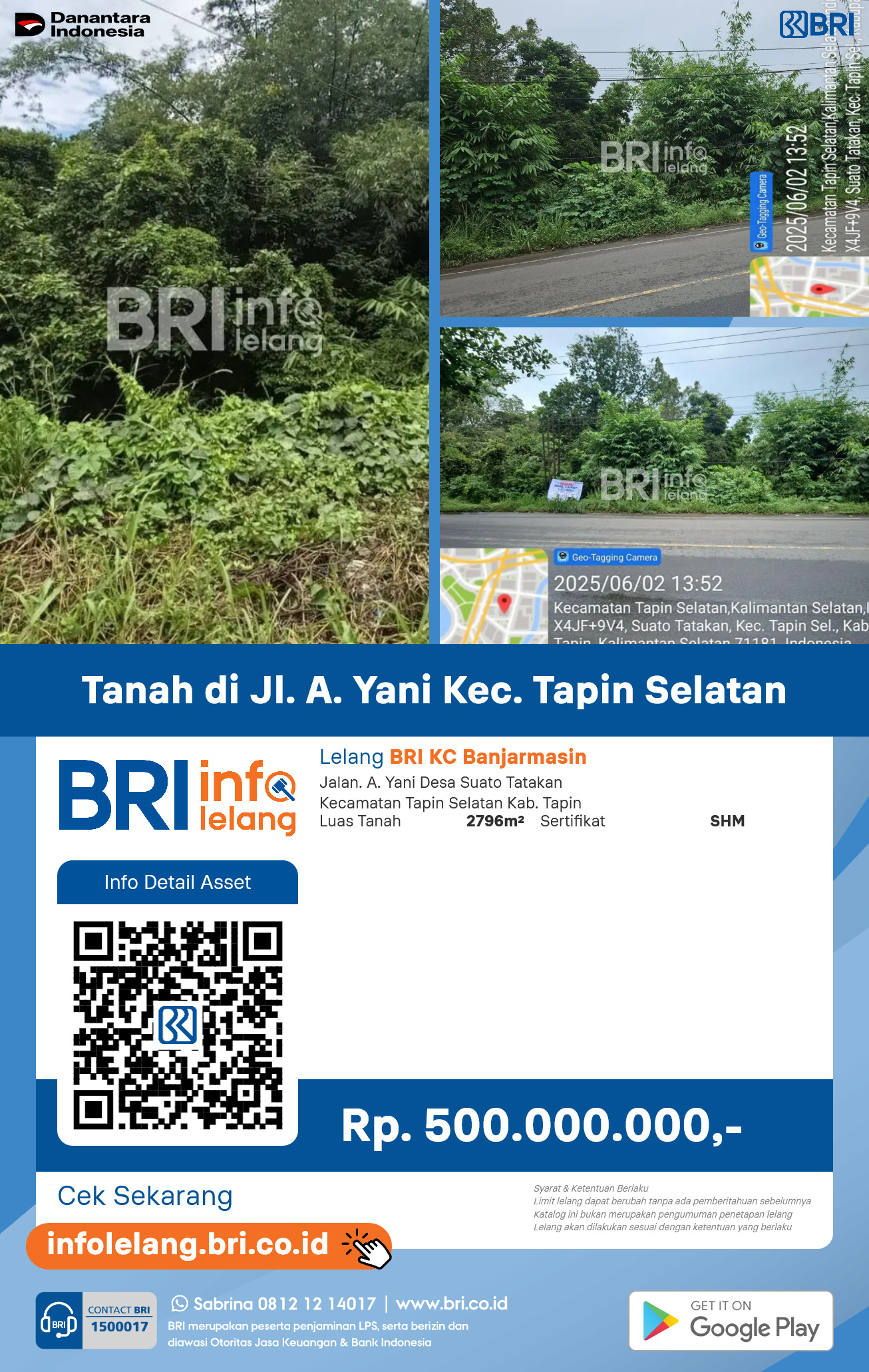 Tanah di Jl. A Yani Kec. Tapin Selatan